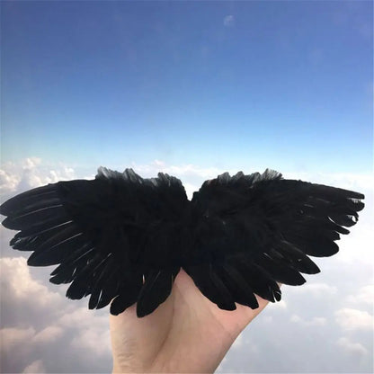 Mini Feather Angel Wings – White & Black Craft Prop for Kids, Newborns, Pets, Dolls, Party & Holiday Decorations