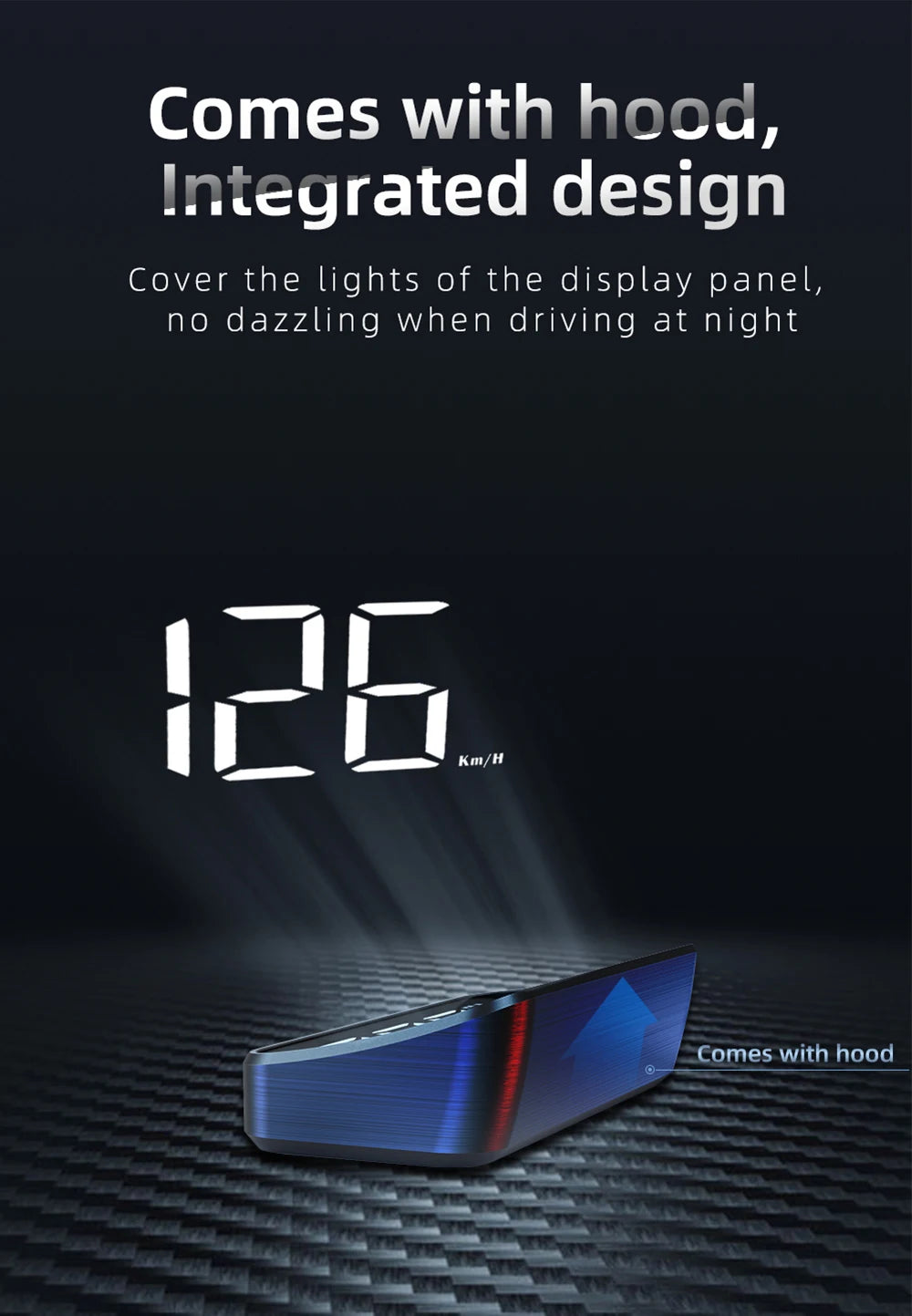 M2 Head-Up Display Digital Speedometer GPS HUD – Plug & Play Windshield Projector with Large KMH Font for All Cars