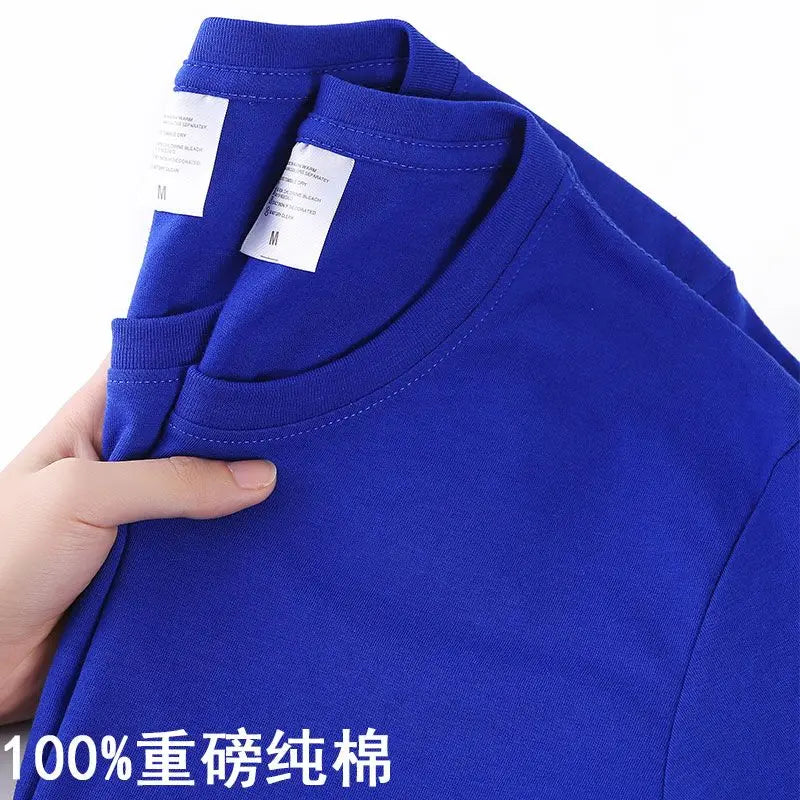 100% Cotton Unisex T-Shirt – Solid Color O-Neck Short Sleeve Tops for Men & Women, Summer Korean Loose Fit M-4XL