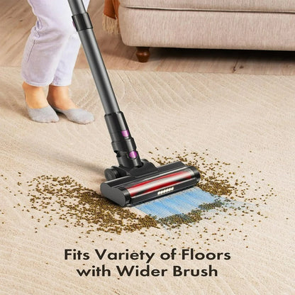 Homeika Cordless Stick Vacuum Cleaner – 23KPa Powerful Suction, 48min Runtime, LED Display for Hard Floors & Carpets