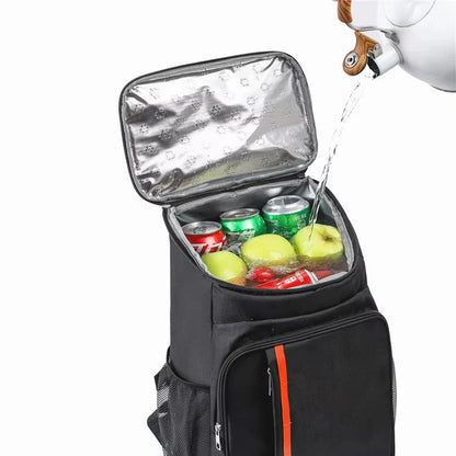 Large Insulated Cooler Backpack - Water-Repellent Thermal Food Bag with Double Zippers for Picnic, Camping & Travel