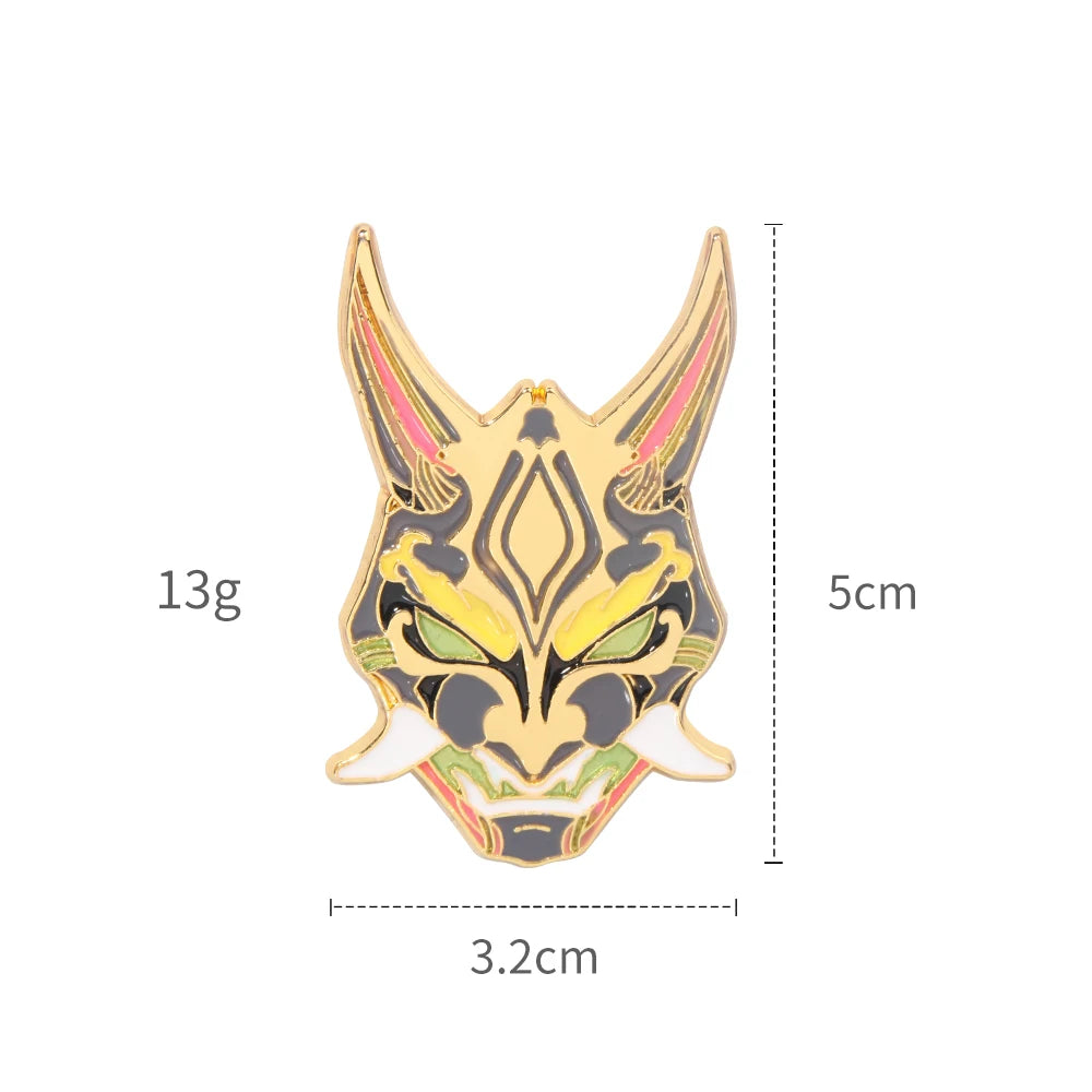 Genshin Impact Metal Brooch Pins - Primogem Xiao Vision Element Badge Cosplay Collectible Jewelry