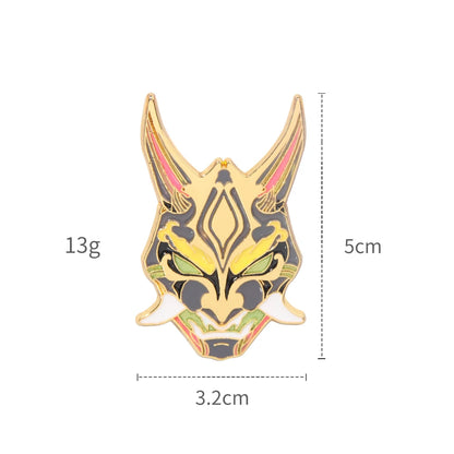 Genshin Impact Metal Brooch Pins - Primogem Xiao Vision Element Badge Cosplay Collectible Jewelry
