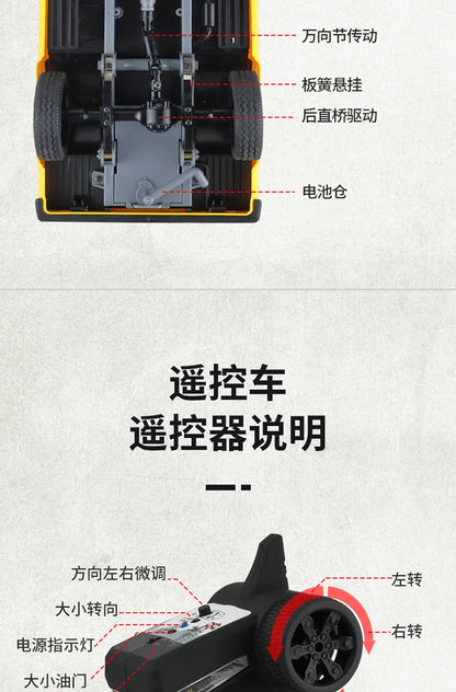 WPL D42 1/10 RC Drift Truck 2.4G 2WD Remote Control Off-Road Car with LED Lights – Toy Gift for Boys & Kids