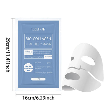 Bio-Collagen Anti-Wrinkle Face Mask – Deep Lifting Mask with Hydrolyzed Collagen, Collagen Reverse Film Peel-Off Mask