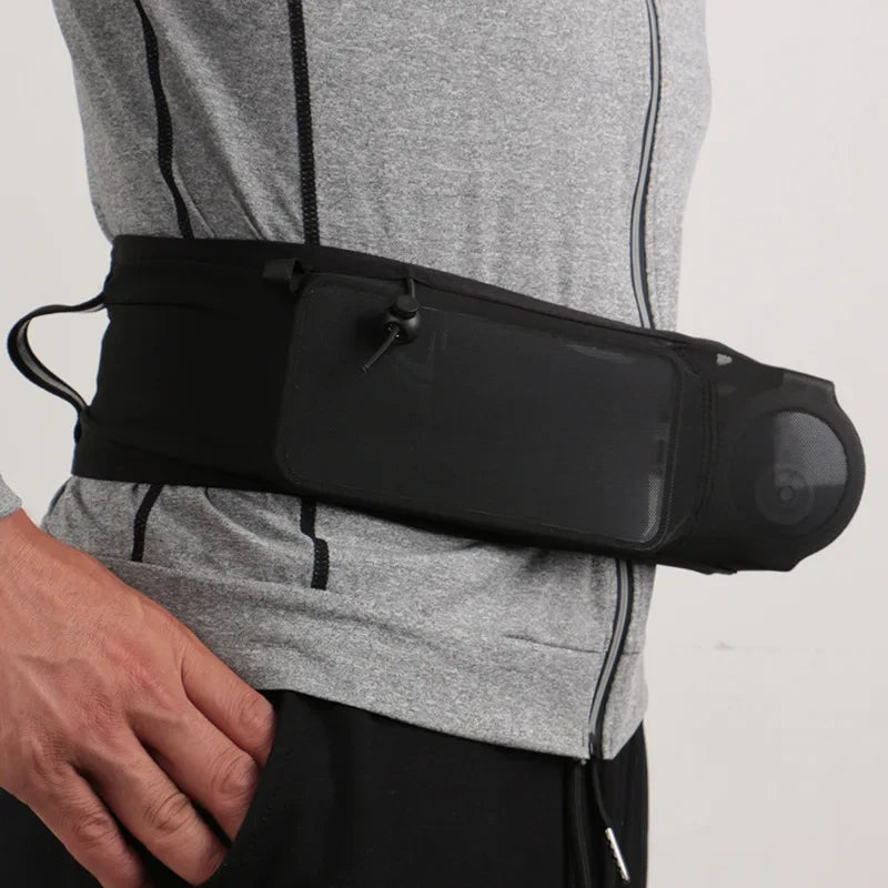 Large Capacity Sports Fanny Pack — Multi-Functional Running, Cycling & Hiking Bag with Elastic Mesh for Phone & Water Bottle