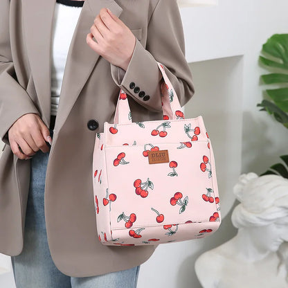 Fashionable Thickened Cotton Handbag — Large Capacity Tote, Mommy Bag, Lunch Box Storage Pouch, Commuter Handheld Bag