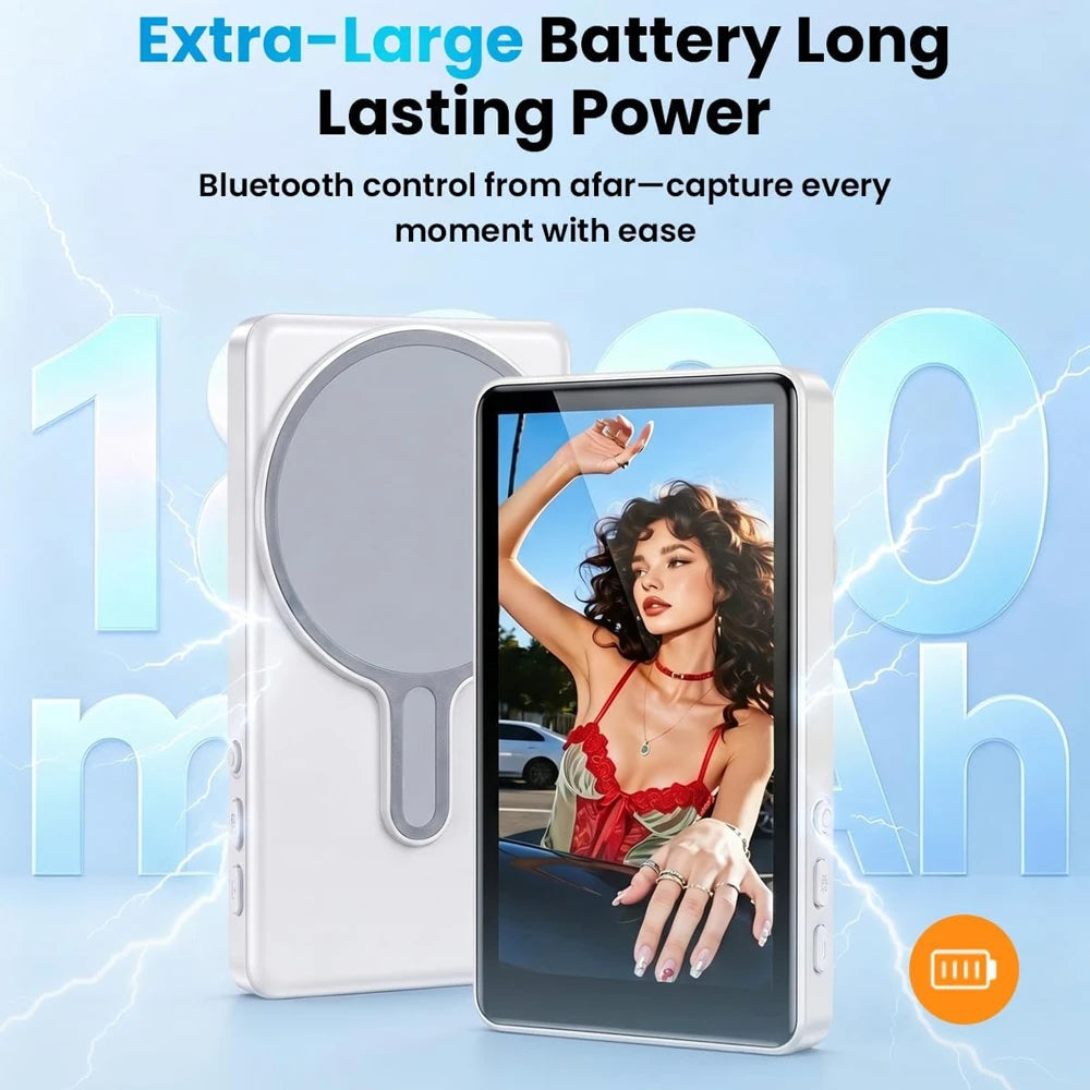 Wireless Selfie Monitor Screen - Magnetic Rear Camera Display for iPhone Android Vlog & Live Streaming