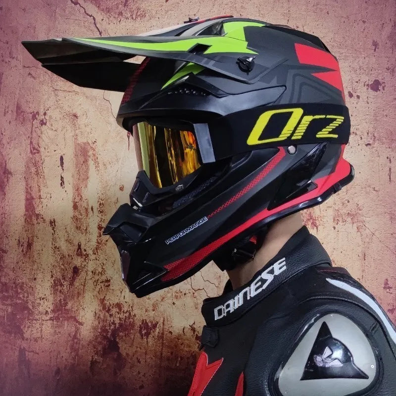 Off-Road Motorcycle Helmet - Bicycle Downhill AM DH Mountain Bike Casco, Cross & Motocross Safety Helmet