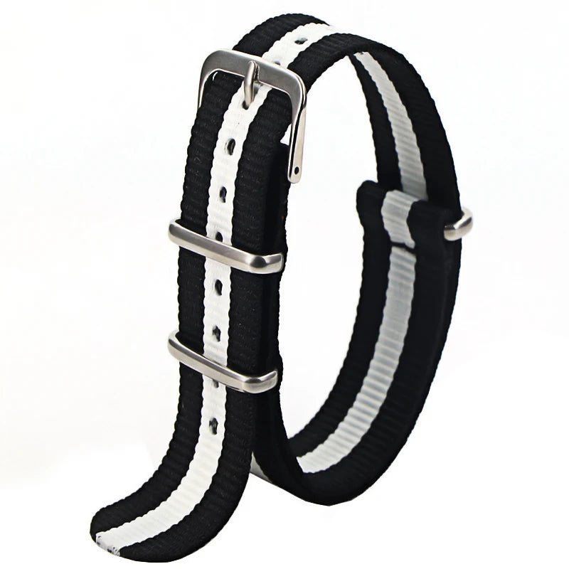 Nylon Watch Strap 16mm 18mm 20mm 22mm — Waterproof Army Sport Watch Band Replacement Belt