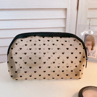 Female Makeup Pouch – Portable Small & Large Mesh Cosmetic Bag, Toiletry Beauty Case, Travel Makeup Organizer Storage Bag