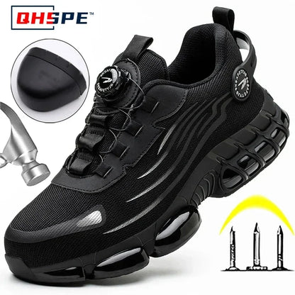 Rotating Button Safety Shoes for Men – Anti-Smash, Anti-Puncture Work & Security Protective Boots, Fashion Sport Design