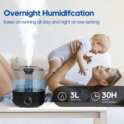 KINSCOTER 3L Air Humidifier – Large Capacity Aroma Diffuser with Remote Control & Timer for Home and Plants
