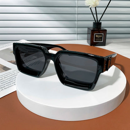 Ruiao Retro Black Millionaire Sunglasses – Luxury Square Designer Shades for Men & Women (2024)