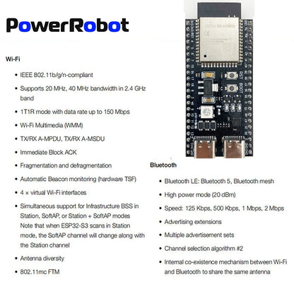 ESP32-S3 WROOM-1 Development Board - 44-Pin WiFi Bluetooth Module with 16MB Flash & 8MB PSRAM for Arduino IDE
