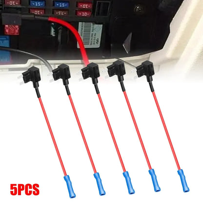 5 Pcs Add-a-Circuit Adapter - APM Tap Mini Blade Micro 12V Car Fuse Box Holder, Auto Insurance ATM Adapter