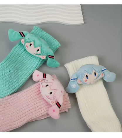Hatsune Miku Thigh Highs — Kawaii Macaron Color Lolita Leggings for Girls