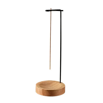 Upside Down Incense Burner - Wooden Round Stick Holder and Tray for Bedroom, Home, and Yoga Decoration