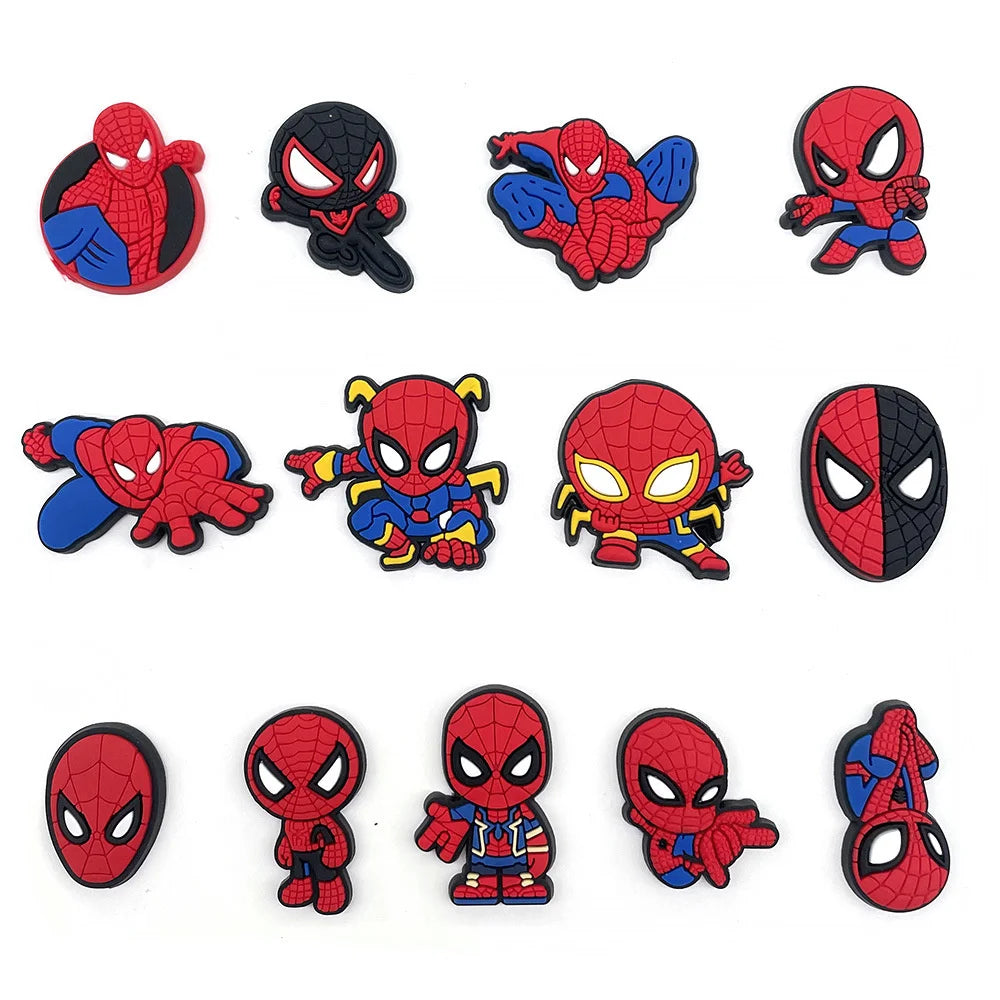 13Pcs Disney Spider-Man Shoe Charms – Cartoon Superhero Accessories for DIY Sandals & Kids Gifts