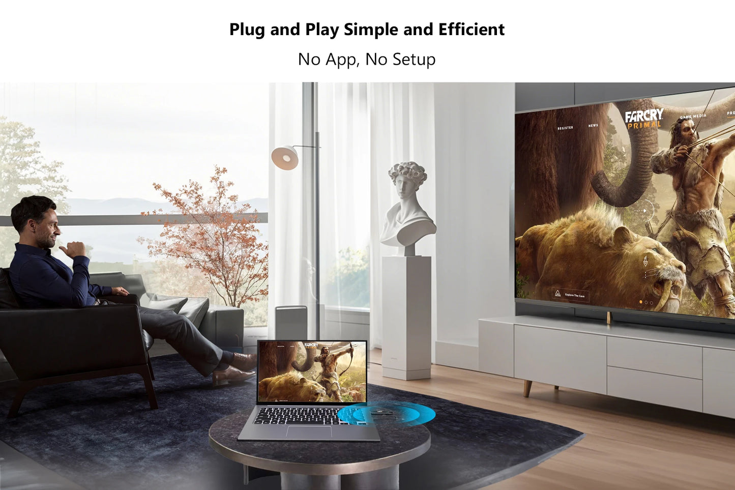 100M Wireless HDMI Video Transmitter & Receiver – Screen Mirror Adapter for Camera, PC to TV
