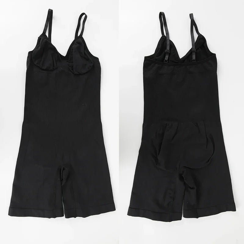 Women’s Bodysuit Shapewear Tank Top — Tummy Control Full Body Shaper with Anti-Chafing Shorts, Waist Trainer & Butt Lifter