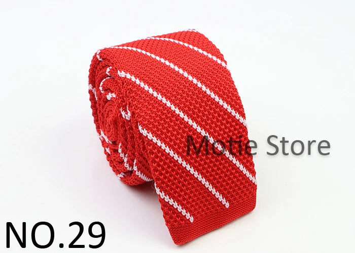 Classic Knit Neck Tie for Men — 6cm Plaid & Dots Casual Business Wedding Tie