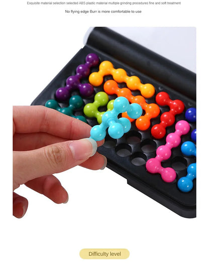 120 Challenges 3D IQ Puzzle Game – Classic Pyramid Logic Board for Kids, Montessori Bead Brain Teaser