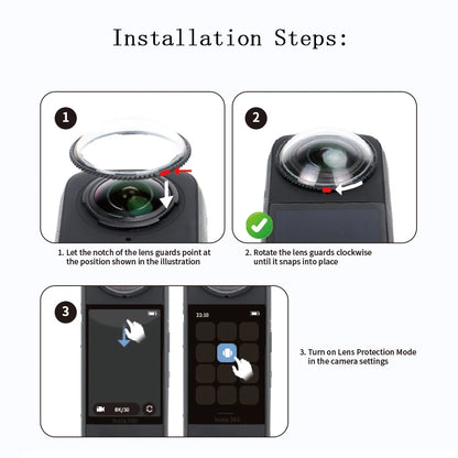 Insta360 X4 Lens Guards, Storage Bag & Screen Protector Film – Anti-Scratch Camera Accessories for Insta360 X4