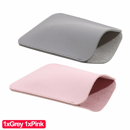Wireless Mouse Storage Bag - PU Leather Anti-Scratch Protective Sleeve & Small Item Organizer Pouch