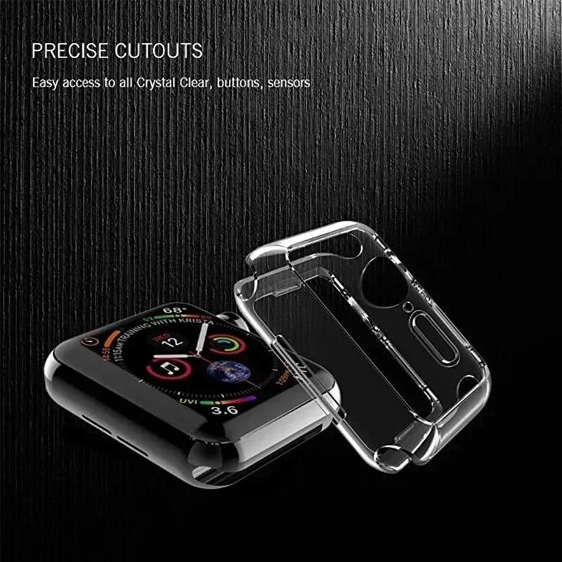 Soft TPU Full Case Screen Protector for Apple Watch Series 2-10 & SE/Ultra – 41mm-49mm iWatch Cover