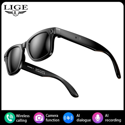 Smart AI Glasses — Video Recording, Photo Recognition, Translation, Bluetooth with 260mAh Battery, IP65 Waterproof