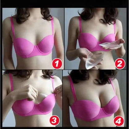 2pcs Silicone Bra Inserts – Sticky Push-Up Breast Pads, Thicker Nipple Covers for Women’s Bras & Swimsuits