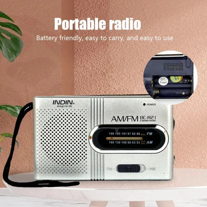 BC-R21/961/962 Mini Portable AM/FM Radio — Battery Operated with Best Reception, Long-Lasting Sound for Running, Walking & Home