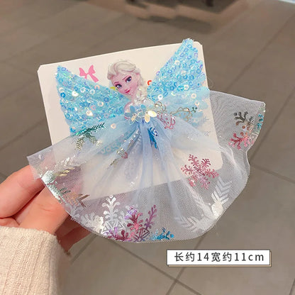 Disney Frozen Elsa Princess Wig & Braid Hairpin - Kawaii Hair Clip Accessories for Girls, Anime Cartoon Toy Gifts