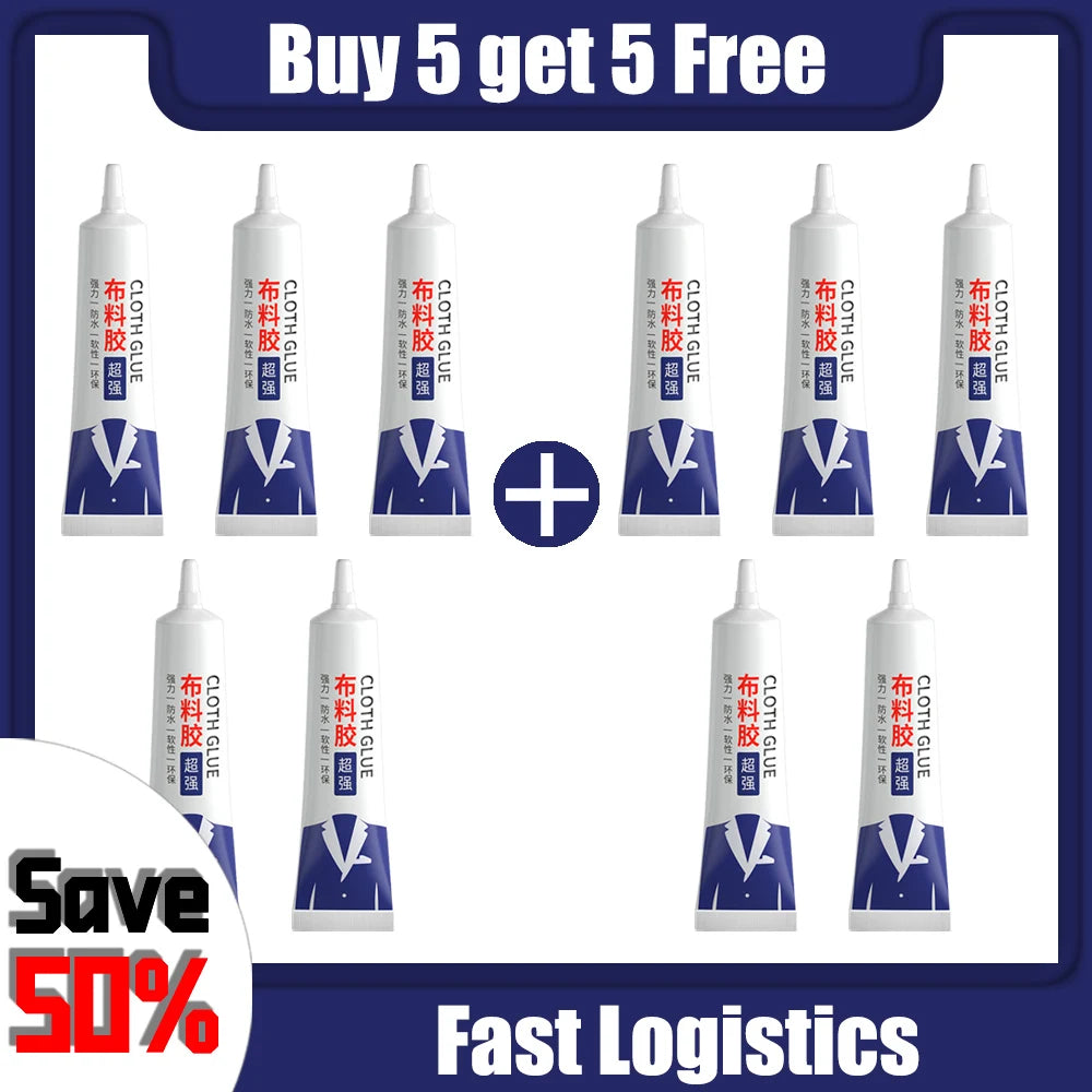 Fabric Glue Quick-Dry Adhesive — Clear Waterproof Strong Glue for DIY Cloth, Fiber, Jewelry, Crafts, and Leather Patching