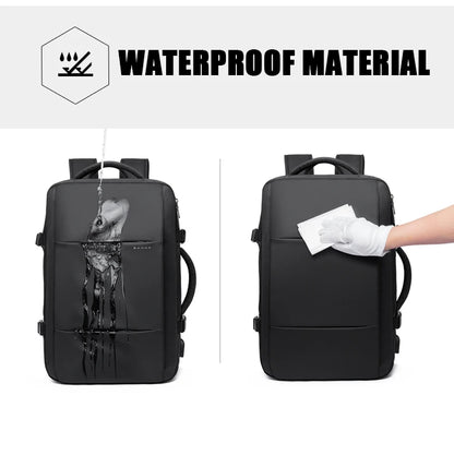BANGE Expandable Men’s Waterproof Laptop Backpack – 17.3" Large Capacity Hiking & Travel Bag
