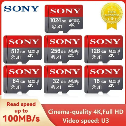 Sony TF Memory Card 1TB — High-Speed Micro SD Card A2 U3 V30 128GB 256GB 512GB for Xiaomi Phones & Computers