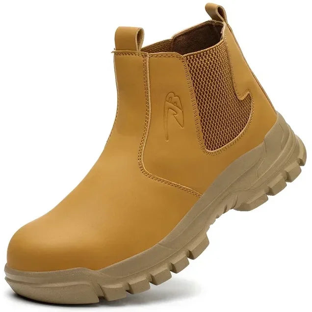 2024 Fashion Waterproof Security Work Boots – Protective Leather, Anti-Smash & Anti-Puncture Industrial Safety Shoes