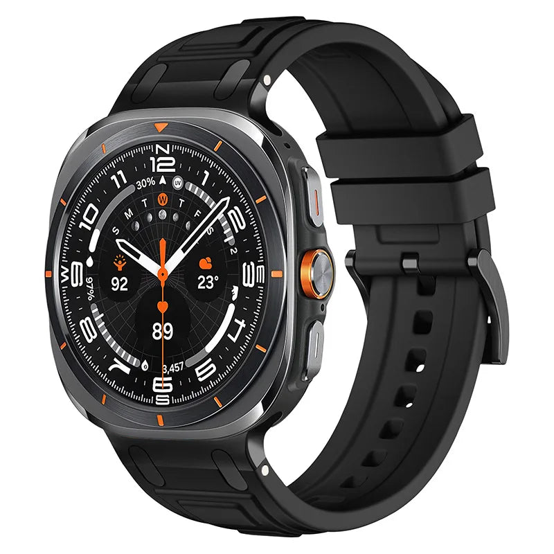 Soft Silicone Loop Strap for Samsung Galaxy Watch Ultra 47mm — Men’s Sports Band with No-Gap Curved End Bracelet