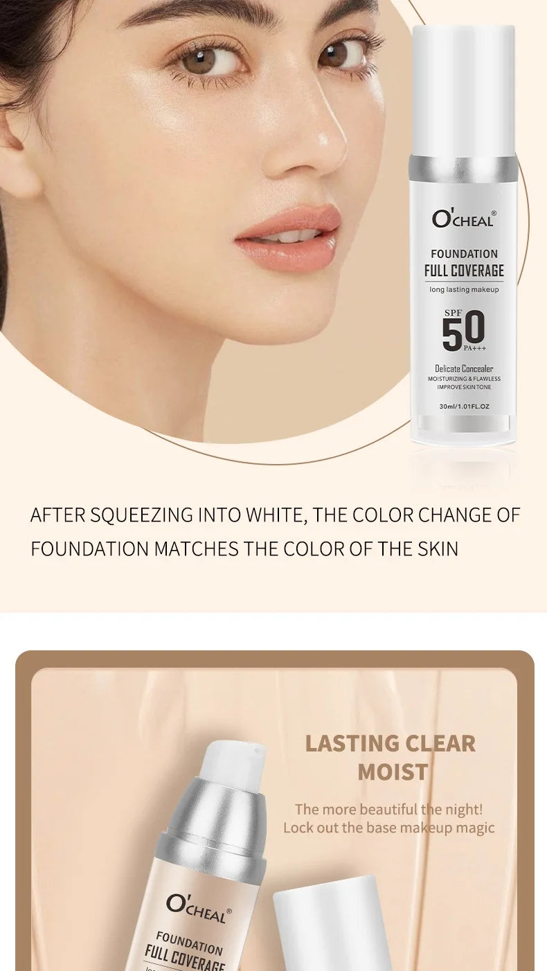 Color Changing Liquid Foundation – Concealer, Face Primer, Long-Lasting Moisturizing BB Cream Base Makeup for Women