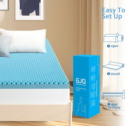 Memory Foam Tatami Mattress Topper - 2 Inch Gel-Infused Foam, Plush & Pressure-Relieving, CertiPUR Certified