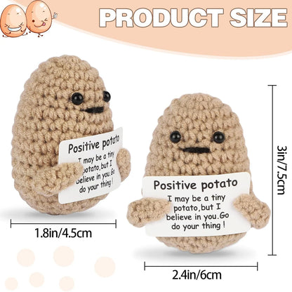 Positive Energy Crochet Doll — Handmade Knitted Plush Potato, Plant, Avocado, Bee & Animal Pocket Hug Emotional Support Gift
