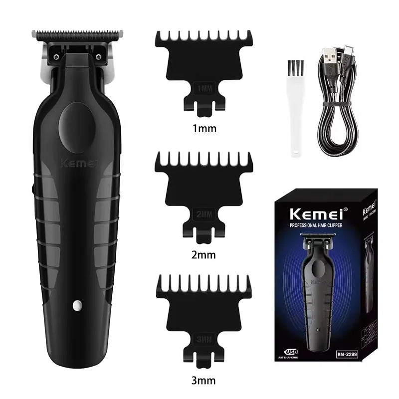 Kemei Professional Hair Clipper Kit – KM-2296, KM-2299, KM-1102 Electric Shaver & Cordless Trimmer for Men’s Hair Cutting