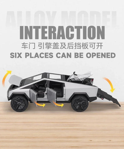 1:24 Alloy Diecast Mini Pickup Truck Model – Tesla Cybertruck Metal Toy for Boys, Kids’ Birthday & Collectible Gift