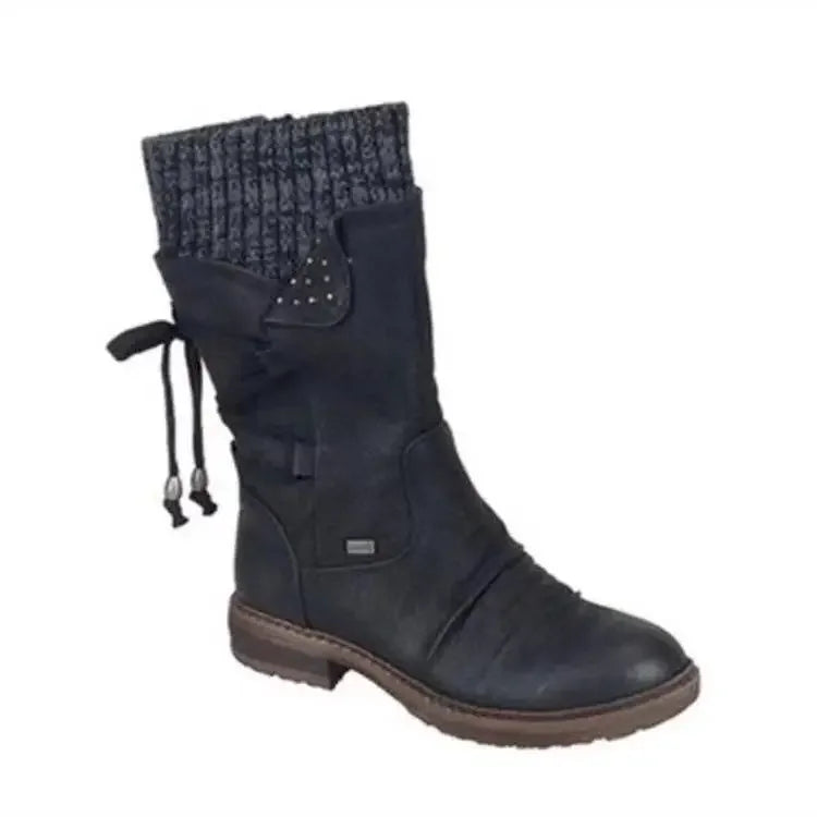 Women’s Winter Mid-Calf Boots – Fashion Snow Shoes, Warm Suede Thigh-High Botas 2023