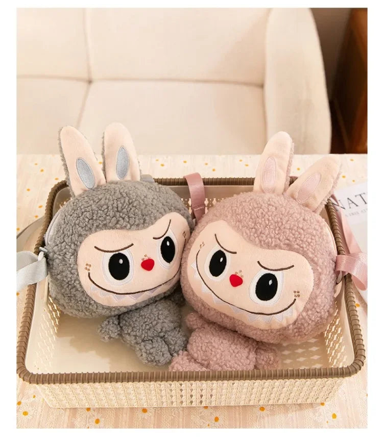 30cm Labubu Cartoon Cute Doll Backpack – Shoulder Crossbody Toy Pouch for Outdoor Travel, Christmas Gift