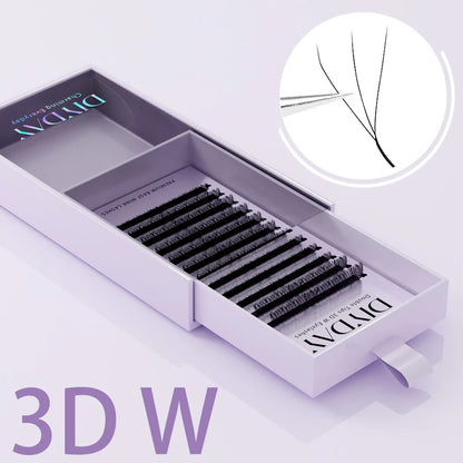 DIYDAY W Shape Eyelash Extensions 3D–8D – Premade W-Shaped Individual Faux Mink Lashes