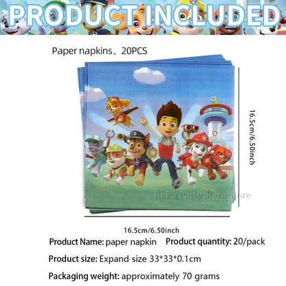 PAW Patrol Birthday Party Supplies Set – Tablecloth, Plates, Cups & Balloons Kids Party Decor for Birthday, Baby Shower & Favors