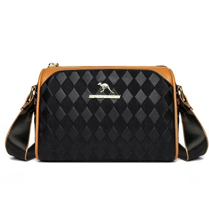 Women’s Soft Leather Shoulder Bag – Luxury Designer Vintage Crossbody & Messenger Handbag