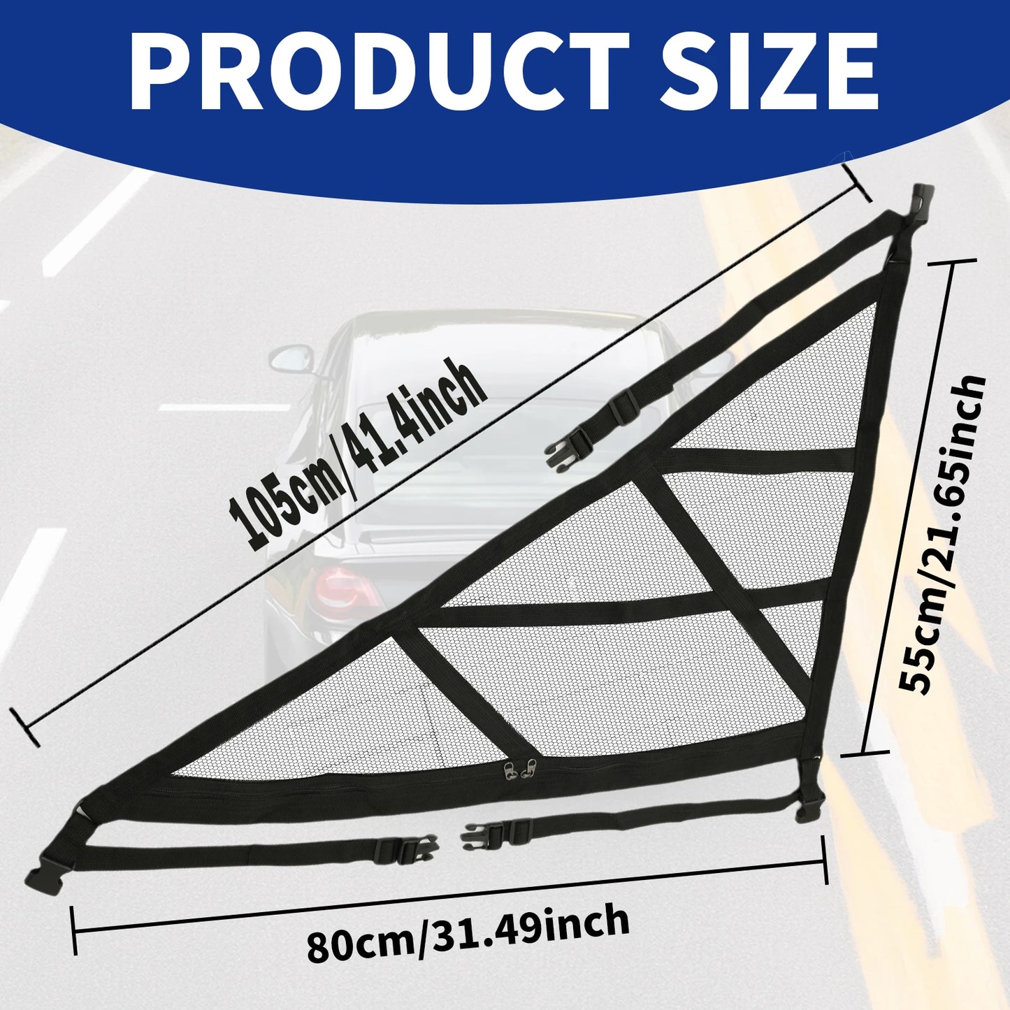 Triangular Car Roof Storage Net | Double-Layer Mesh Anti-Fall SUV Organizer for 2024